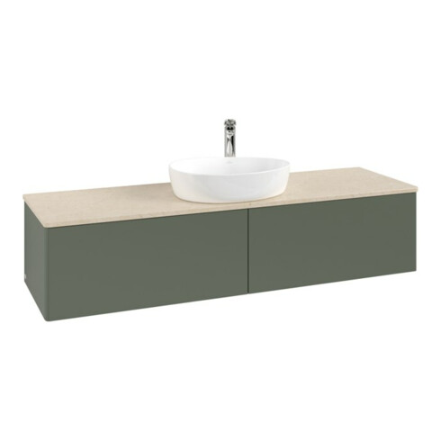 V&B Waschtischunterschrank ohne Frontstruktur -Beleuchtung Antao 160x50cm, HL, WBP botti., lea gre. m Lac