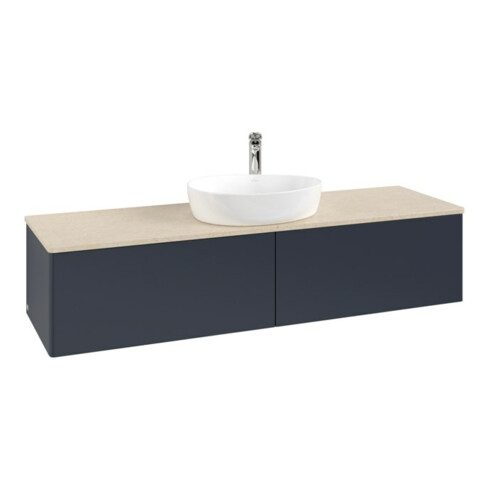 V&B Waschtischunterschrank ohne Frontstruktur -Beleuchtung Antao 160x50cm, HL, WBP botti., md bl. m Lac