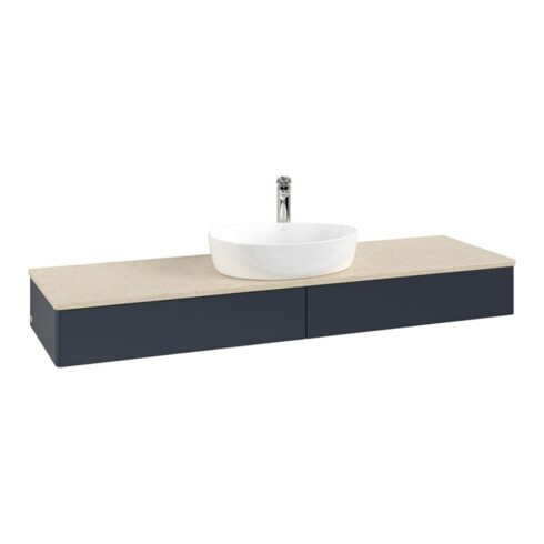 V&B Waschtischunterschrank ohne Frontstruktur -Beleuchtung Antao 160x50cm, HL, WBP botti., md bl. m Lac