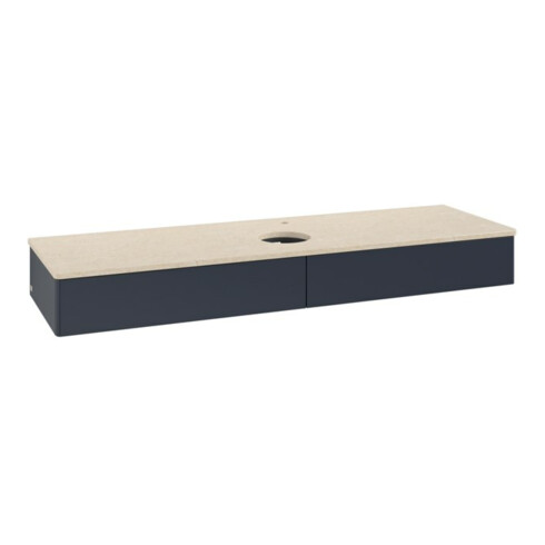 V&B Waschtischunterschrank ohne Frontstruktur -Beleuchtung Antao 160x50cm, HL, WBP botti., md bl. m Lac