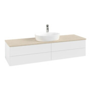 V&B Waschtischunterschrank ohne Frontstruktur -Beleuchtung Antao 160x50cm, HL, WBP botti., wh. m Lac