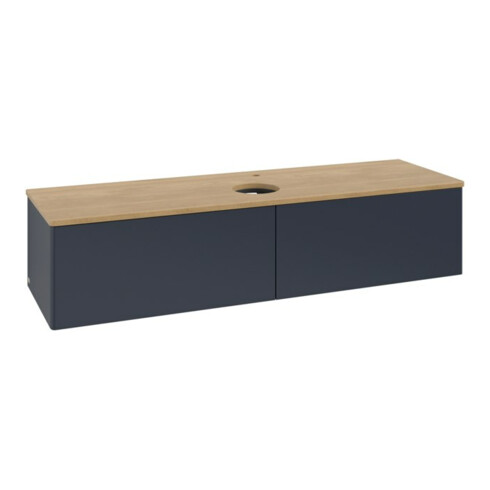 V&B Waschtischunterschrank ohne Frontstruktur -Beleuchtung Antao 160x50cm, HL, WBP hon. Oa, md bl. m Lac