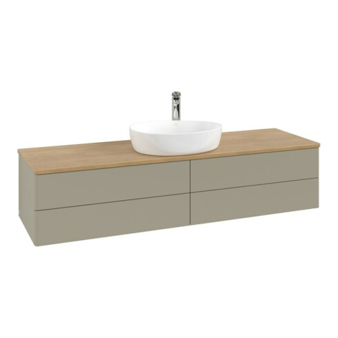 V&B Waschtischunterschrank ohne Frontstruktur -Beleuchtung Antao 160x50cm, HL, WBP hon. Oa, st. Gr m Lac