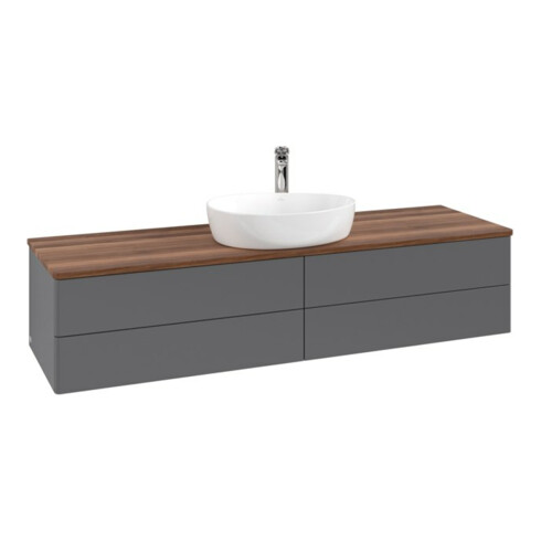 V&B Waschtischunterschrank ohne Frontstruktur -Beleuchtung Antao 160x50cm, HL, WBP w. wal, Anthrac. m Lac