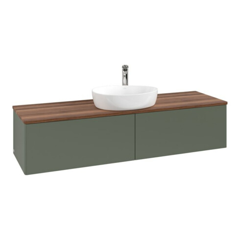 V&B Waschtischunterschrank ohne Frontstruktur -Beleuchtung Antao 160x50cm, HL, WBP w. wal, lea gre. m Lac