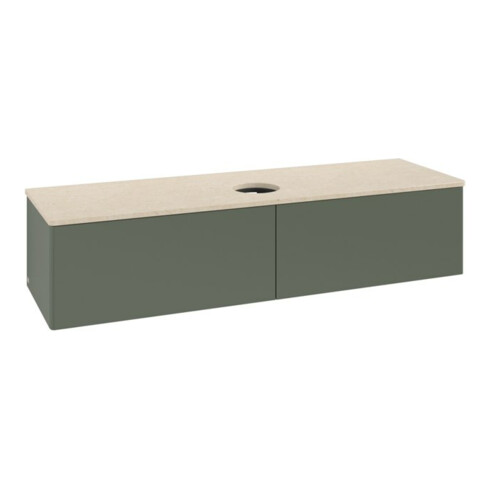 V&B Waschtischunterschrank ohne Frontstruktur -Beleuchtung Antao 160x50cm, WBP botti., lea gre. m Lac