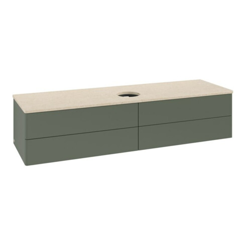V&B Waschtischunterschrank ohne Frontstruktur -Beleuchtung Antao 160x50cm, WBP botti., lea gre. m Lac