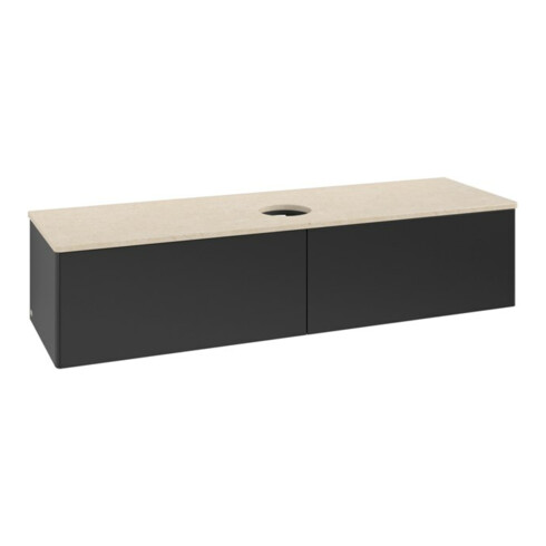 V&B Waschtischunterschrank ohne Frontstruktur -Beleuchtung Antao 160x50cm, WBP-farbe botti., bla m Lac