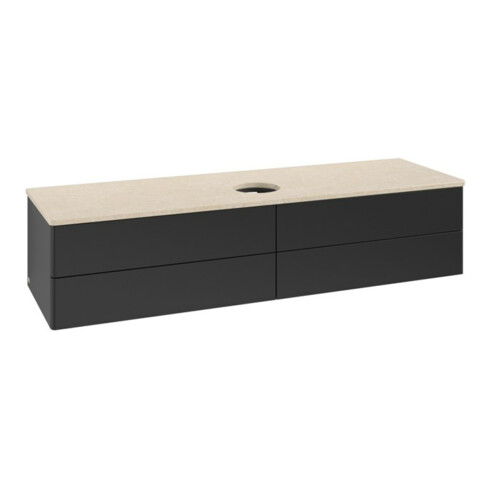 V&B Waschtischunterschrank ohne Frontstruktur -Beleuchtung Antao 160x50cm, WBP-farbe botti., bla m Lac