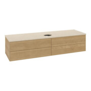 V&B Waschtischunterschrank ohne Frontstruktur -Beleuchtung Antao 160x50cm, WBP-farbe botticino, honey oak