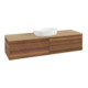 V&B Waschtischunterschrank ohne Frontstruktur -Beleuchtung Antao 160x50cm, WBP-farbe hon. Oa, warm walnut-1