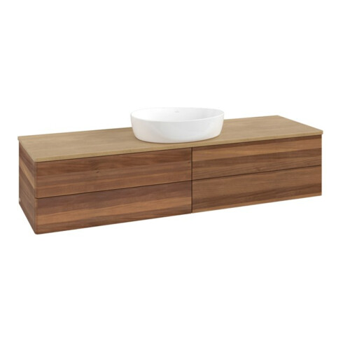 V&B Waschtischunterschrank ohne Frontstruktur -Beleuchtung Antao 160x50cm, WBP-farbe hon. Oa, warm walnut