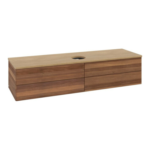V&B Waschtischunterschrank ohne Frontstruktur -Beleuchtung Antao 160x50cm, WBP-farbe hon. Oa, warm walnut