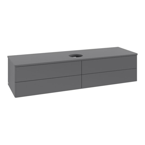 V&B Waschtischunterschrank ohne Frontstruktur -Beleuchtung Antao 160x50cm, WBP-farbe Lac, Anthrac. m Lac