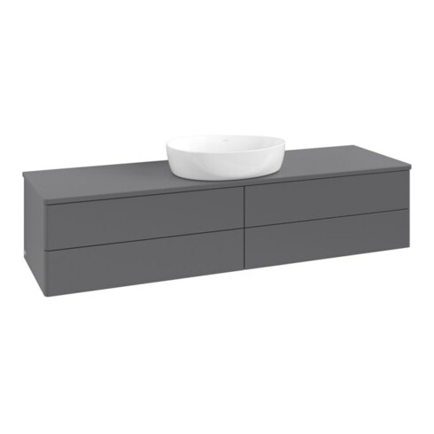 V&B Waschtischunterschrank ohne Frontstruktur -Beleuchtung Antao 160x50cm, WBP-farbe Lac, Anthrac. m Lac