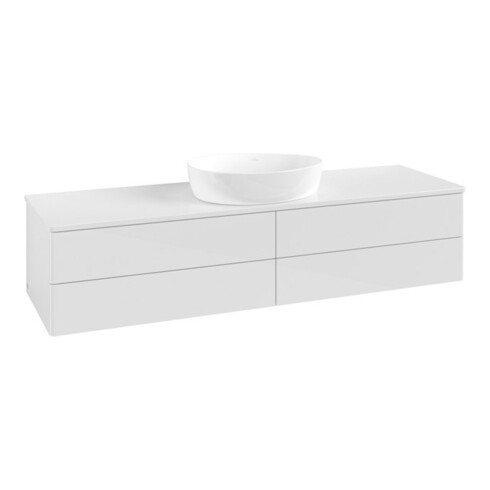 V&B Waschtischunterschrank ohne Frontstruktur -Beleuchtung Antao 160x50cm, WBP-farbe Lac, glo wh. lacquer