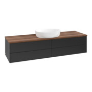 V&B Waschtischunterschrank ohne Frontstruktur -Beleuchtung Antao 160x50cm, WBP-farbe w. wal, bla m Lac