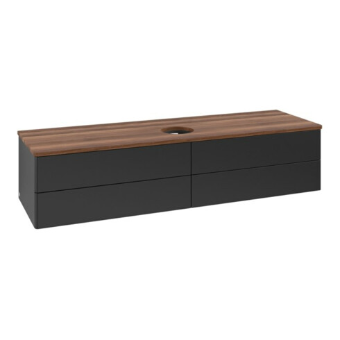 V&B Waschtischunterschrank ohne Frontstruktur -Beleuchtung Antao 160x50cm, WBP-farbe w. wal, bla m Lac