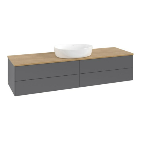 V&B Waschtischunterschrank ohne Frontstruktur -Beleuchtung Antao 160x50cm, WBP hon. Oa, Anthrac. m Lac