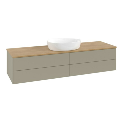 V&B Waschtischunterschrank ohne Frontstruktur -Beleuchtung Antao 160x50cm, WBP hon. Oa, st. Gr m Lac
