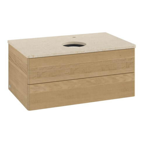 V&B Waschtischunterschrank ohne Frontstruktur -Beleuchtung Antao 80x36x50cm, HL, WBP botti., hon. Oa