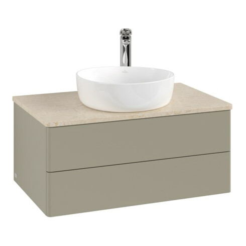 V&B Waschtischunterschrank ohne Frontstruktur -Beleuchtung Antao 80x36x50cm, HL, WBP botti., st. Gr m Lac
