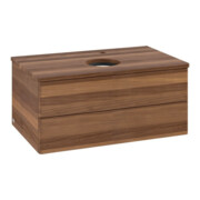 V&B Waschtischunterschrank ohne Frontstruktur -Beleuchtung Antao 80x36x50cm, HL, WBP-farbe w. wal, w. wal