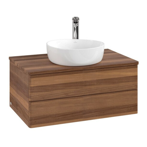 V&B Waschtischunterschrank ohne Frontstruktur -Beleuchtung Antao 80x36x50cm, HL, WBP-farbe w. wal, w. wal