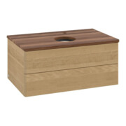 V&B Waschtischunterschrank ohne Frontstruktur -Beleuchtung Antao 80x36x50cm, HL, WBP w. wal, hon. Oa