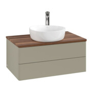 V&B Waschtischunterschrank ohne Frontstruktur -Beleuchtung Antao 80x36x50cm, HL, WBP w. wal, st. Gr m Lac