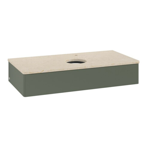 V&B Waschtischunterschrank ohne Frontstruktur, mit Beleuchtung Antao 100x19x50cm, WBP botti., lea gre. m Lac