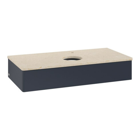 V&B Waschtischunterschrank ohne Frontstruktur, mit Beleuchtung Antao 100x19x50cm, WBP botti., md bl. m Lac