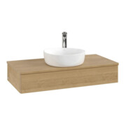 V&B Waschtischunterschrank ohne Frontstruktur, mit Beleuchtung Antao 100x19x50cm, WBP-farbe hon. Oa, hon. oak
