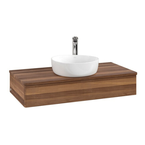 V&B Waschtischunterschrank ohne Frontstruktur, mit Beleuchtung Antao 100x19x50cm, WBP-farbe w. wal, w. walnut