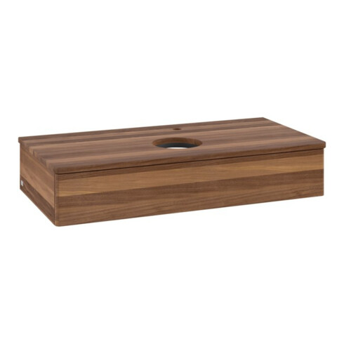 V&B Waschtischunterschrank ohne Frontstruktur, mit Beleuchtung Antao 100x19x50cm, WBP-farbe w. wal, w. walnut