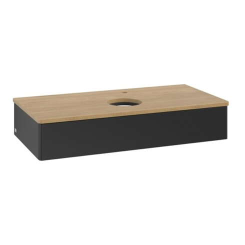 V&B Waschtischunterschrank ohne Frontstruktur, mit Beleuchtung Antao 100x19x50cm, WBP hon. Oa, bla m Lac