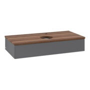 V&B Waschtischunterschrank ohne Frontstruktur, mit Beleuchtung Antao 100x19x50cm, WBP w. wal, Anthrac. m Lac