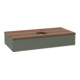 V&B Waschtischunterschrank ohne Frontstruktur, mit Beleuchtung Antao 100x19x50cm, WBP w. wal, lea gre. m Lac-1