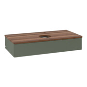 V&B Waschtischunterschrank ohne Frontstruktur, mit Beleuchtung Antao 100x19x50cm, WBP w. wal, lea gre. m Lac