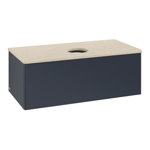 V&B Waschtischunterschrank ohne Frontstruktur, mit Beleuchtung Antao 100x36x50cm, WBP botti., md bl. m Lac
