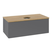 V&B Waschtischunterschrank ohne Frontstruktur, mit Beleuchtung Antao 100x36x50cm, WBP hon. Oa, Anthrac. m Lac