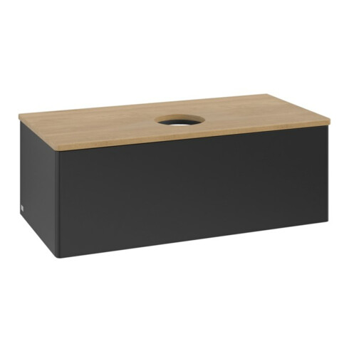 V&B Waschtischunterschrank ohne Frontstruktur, mit Beleuchtung Antao 100x36x50cm, WBP hon. Oa, bla m Lac