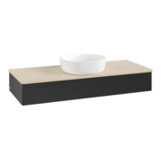 V&B Waschtischunterschrank ohne Frontstruktur, mit Beleuchtung Antao 120x19x50cm, WBP-farbe botti., bla m Lac