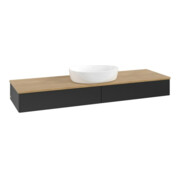 V&B Waschtischunterschrank ohne Frontstruktur, mit Beleuchtung Antao 160x50cm, WBP-farbe hon. Oa, bla m Lac