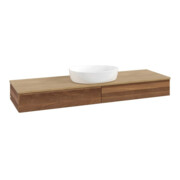 V&B Waschtischunterschrank ohne Frontstruktur, mit Beleuchtung Antao 160x50cm, WBP-farbe hon. Oa, warm walnut