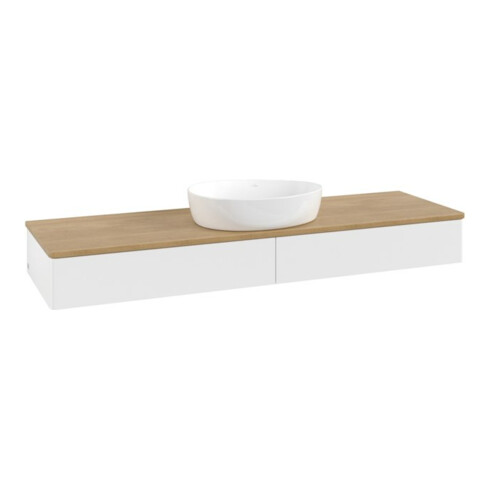 V&B Waschtischunterschrank ohne Frontstruktur, mit Beleuchtung Antao 160x50cm, WBP-farbe hon. Oa, wh. m Lac