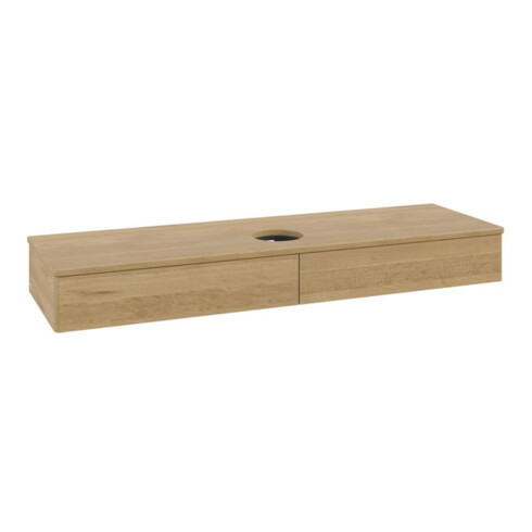 V&B Waschtischunterschrank ohne Frontstruktur, mit Beleuchtung Antao 160x50cm, WBP-farbe honey oak, honey oak