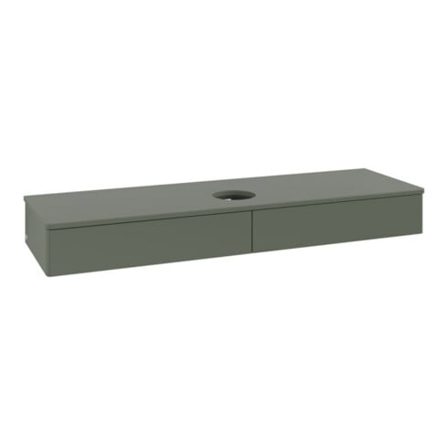 V&B Waschtischunterschrank ohne Frontstruktur, mit Beleuchtung Antao 160x50cm, WBP-farbe Lac, lea gre. m Lac
