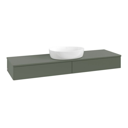 V&B Waschtischunterschrank ohne Frontstruktur, mit Beleuchtung Antao 160x50cm, WBP-farbe Lac, lea gre. m Lac
