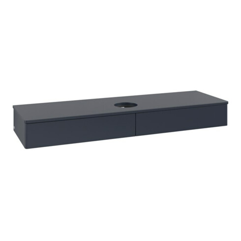 V&B Waschtischunterschrank ohne Frontstruktur, mit Beleuchtung Antao 160x50cm, WBP-farbe Lac, md bl. m Lac